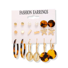 Load image into Gallery viewer, 17KM Fashion Acrylic Shell Earrings Set For Women Bohemian Leopard Tassel Long Stud Earrings 2019 Brincos Geometric Jewelry