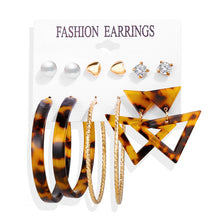 Load image into Gallery viewer, 17KM Fashion Acrylic Shell Earrings Set For Women Bohemian Leopard Tassel Long Stud Earrings 2019 Brincos Geometric Jewelry