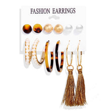Load image into Gallery viewer, 17KM Fashion Acrylic Shell Earrings Set For Women Bohemian Leopard Tassel Long Stud Earrings 2019 Brincos Geometric Jewelry