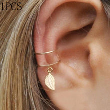 Load image into Gallery viewer, 3Pcs/Set Simple Ear Cuffs for Women Gold Leaf Ear Cuff Clip Earrings Climbers Earcuff No Piercing Fake Cartilage Earring