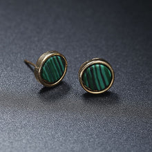 Load image into Gallery viewer, 2018 New Fashion Stud Earrings Black White Stone Geometric Earrings Round Triangle Design Punk Ear Jewelry Brincos